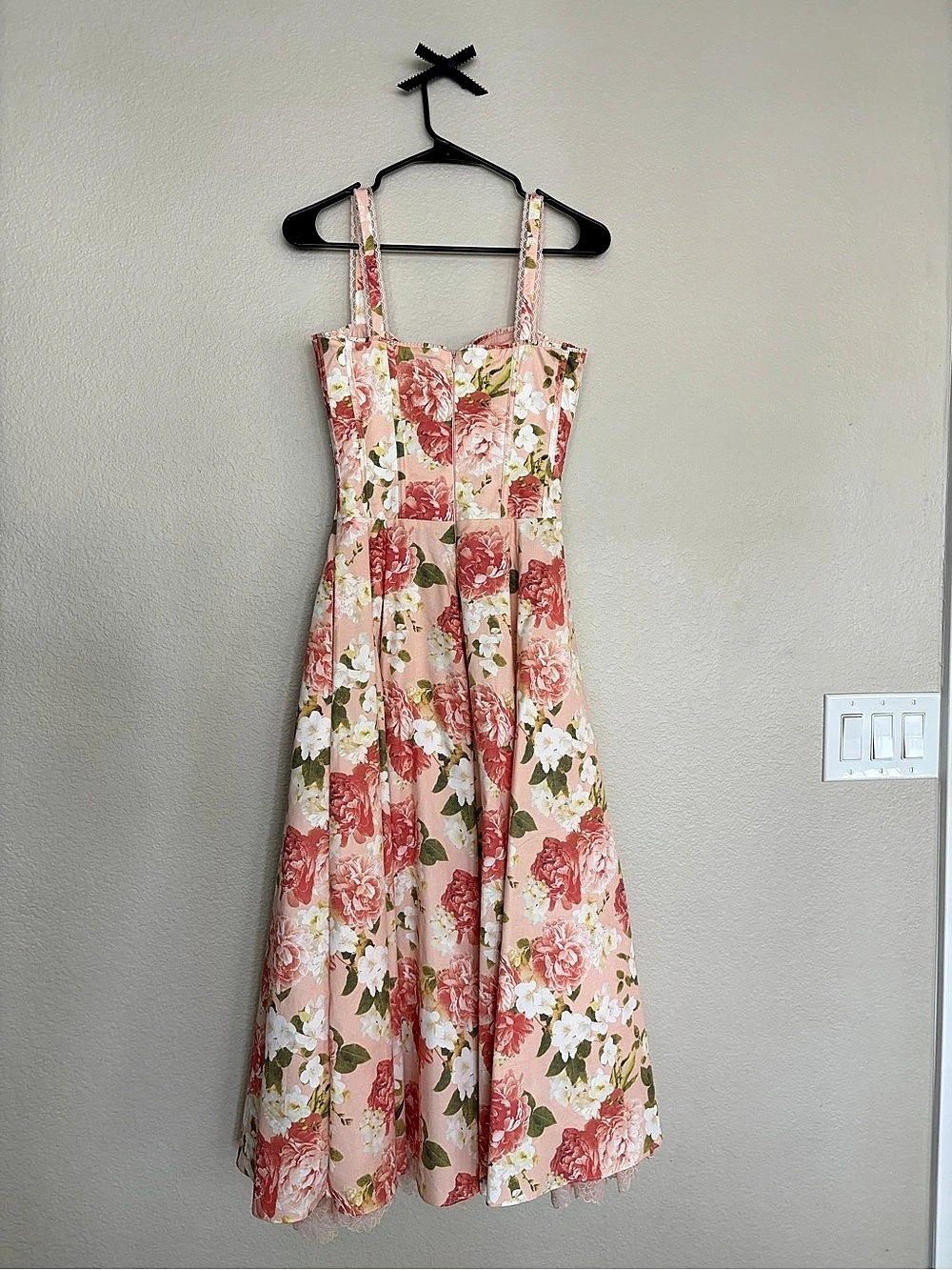 House of CB Rosalee Pink Floral Corset Midi Dress S Fuller Cup - Picture 5 of 9